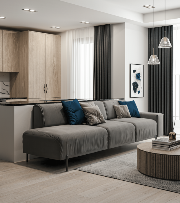 Picior pentru mobilier Ronda, finisaj negru mat GT, H:180 mm [2]