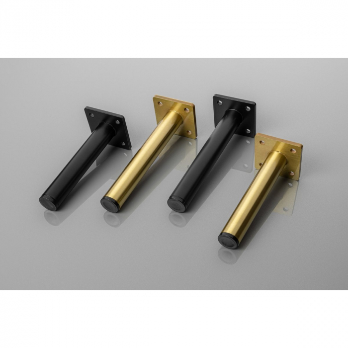 Picior pentru mobilier Ronda Simplu, finisaj negru mat GT, H:180 mm [10]