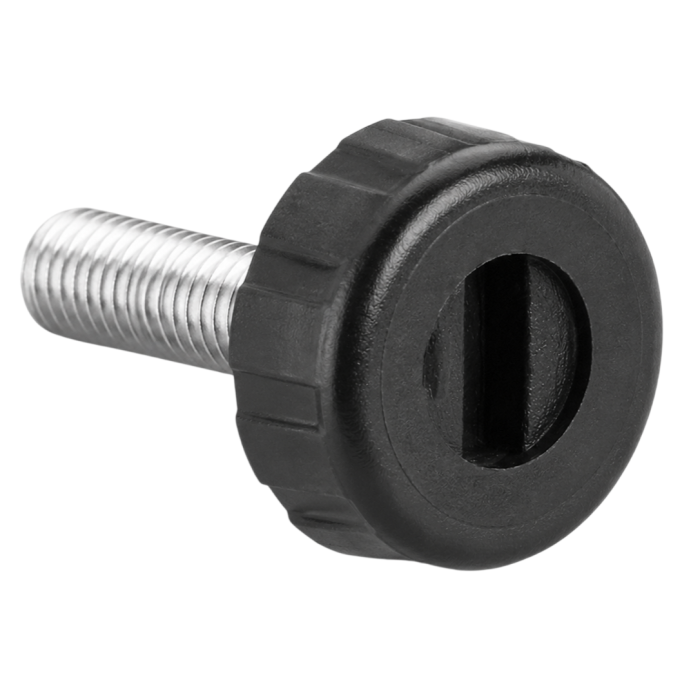 Picior reglabil GTV pentru mobilier, M6, rotund, negru, H:27 mm [2]