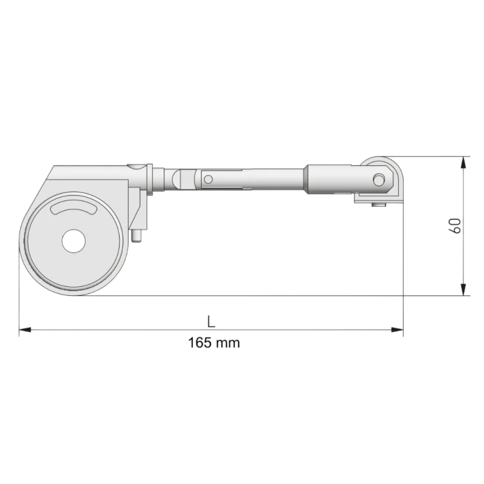 Piston de coborâre GTV VIM pentru ușă rabatabilă cu deschidere în jos, braț scurt, gri [2]
