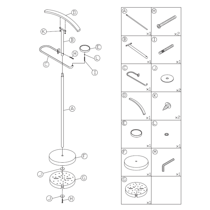 Portmantou Albin, finisaj negru/fag, 450x290x1050 mm [8]