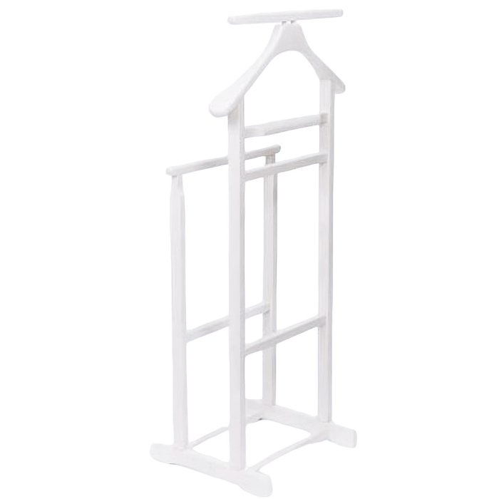 Portmantou dublu din lemn masiv de fag, finisaj alb, 470x360x1010 mm [4]