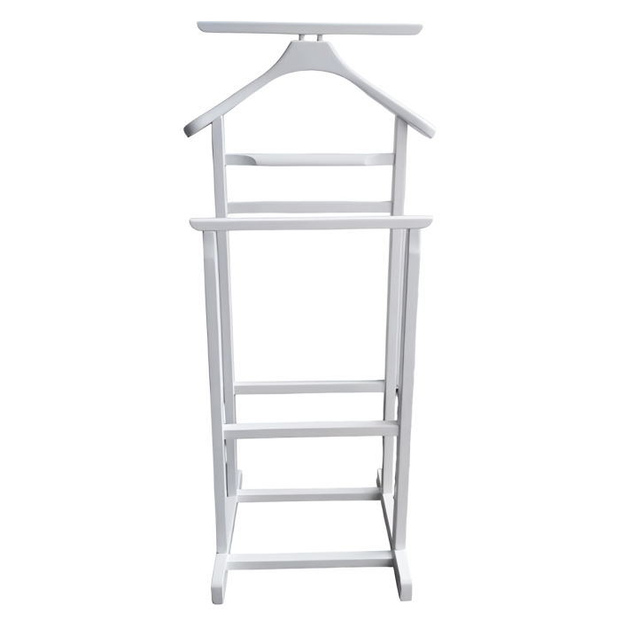 Portmantou dublu din lemn masiv de fag, finisaj alb, 470x360x1010 mm [7]