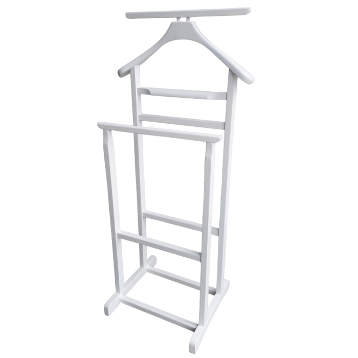 Portmantou dublu din lemn masiv de fag, finisaj alb, 470x360x1010 mm [6]