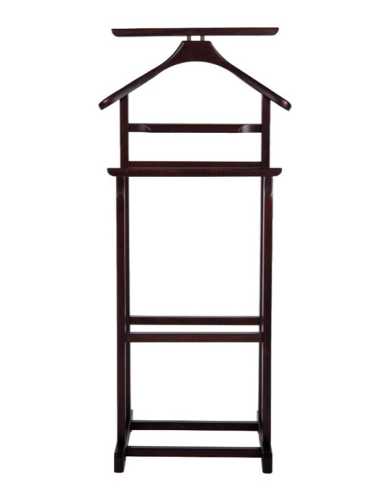 Portmantou dublu din lemn masiv de fag, finisaj wenge maro, 470x360x1010 mm [3]