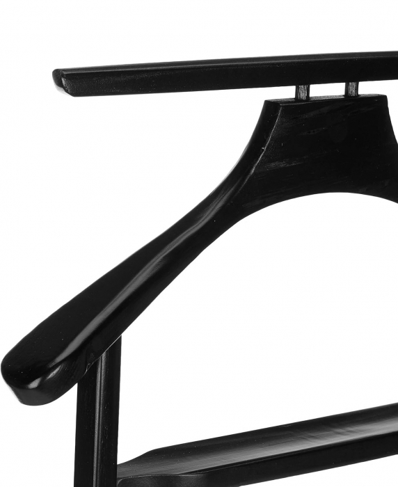 Portmantou dublu din lemn masiv de fag, finisaj wenge negru, 470x360x1010 mm [5]