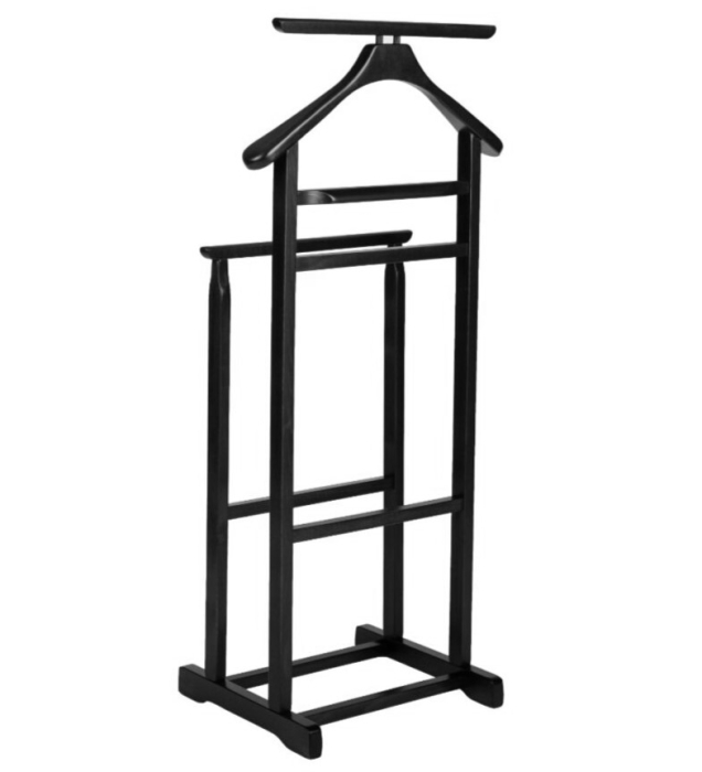 Portmantou dublu din lemn masiv de fag, finisaj wenge negru, 470x360x1010 mm [3]