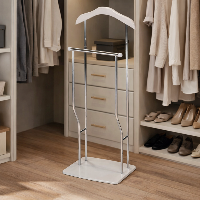 Portmantou dublu Greg, cu spatiu pentru pantofi, finisaj alb, 400x300x1070 mm [5]