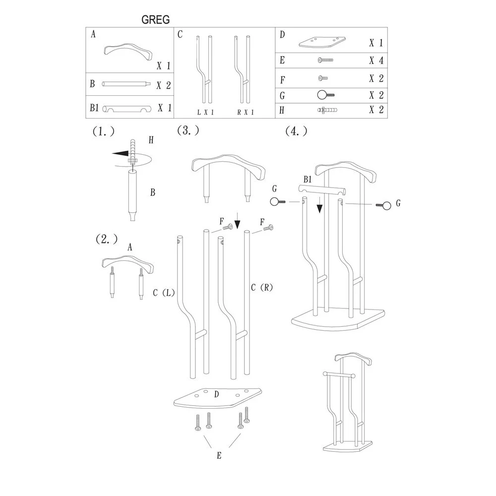 Portmantou dublu Greg, cu spatiu pentru pantofi, finisaj wenge maro, 400x300x1070 mm [7]