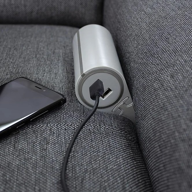 Priză electrică Design Light Sofa Box, 1 priză Schuko, 2 x USB, gri [6]