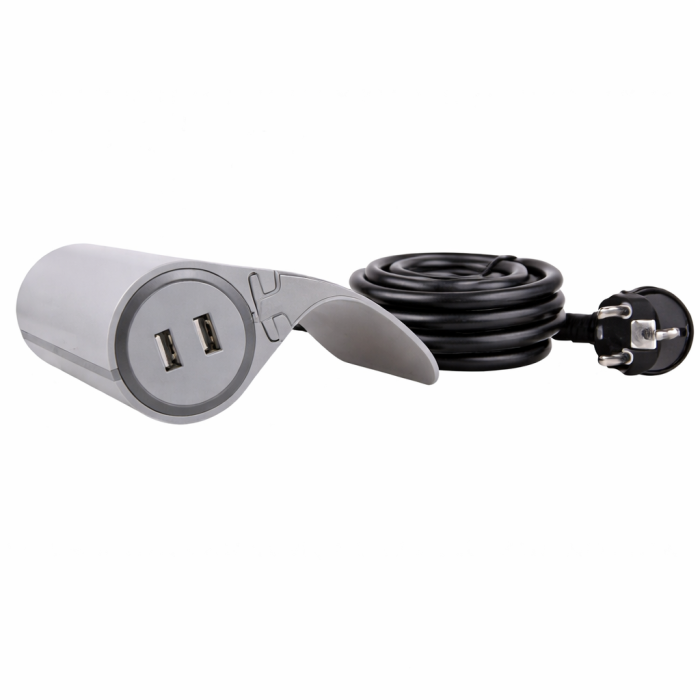 Priză electrică Design Light Sofa Box, 1 priză Schuko, 2 x USB, gri [9]
