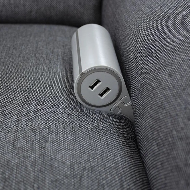 Priză electrică Design Light Sofa Box, 1 priză Schuko, 2 x USB, gri [7]
