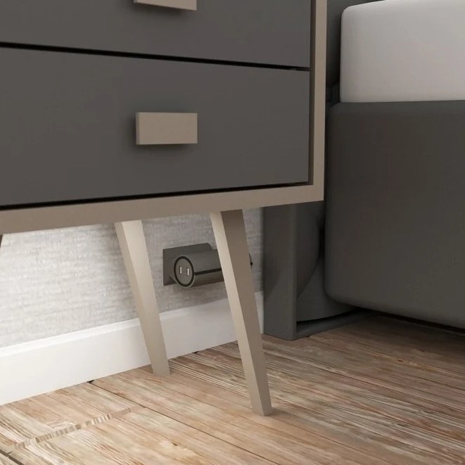 Priză electrică Design Light Sofa Box, 1 priză Schuko, 2 x USB, gri [5]