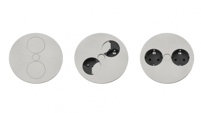 Priza incorporabila blat Twist 2xSchuko, finisaj negru [4]