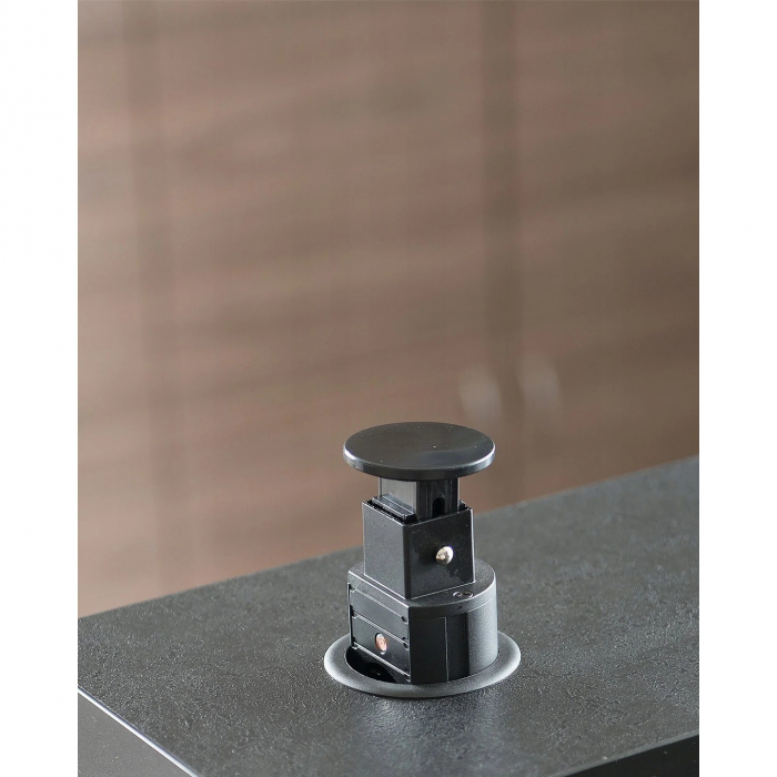 Priza incorporabila elevator GTV, D:60 mm, cu 3 prize Schuko, finisaj negru [3]