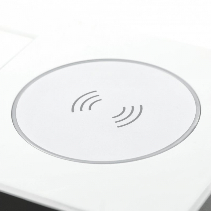 Priza incorporabila in blat Avaro Plus, cu incarcator wireless, o priza Schuko si port incarcare USB A+C, finisaj alb [5]