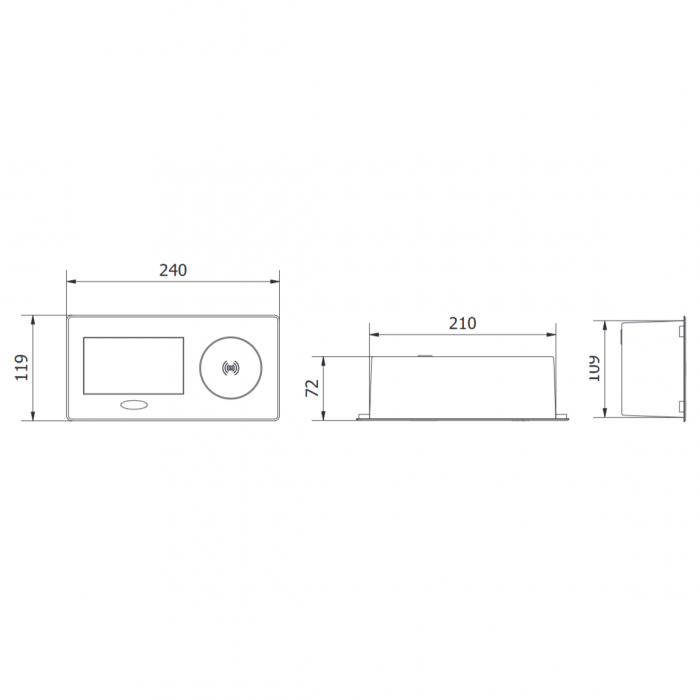 Priza incorporabila in blat Avaro Plus, cu incarcator wireless, o priza Schuko si port incarcare USB A+C, finisaj aluminiu [7]