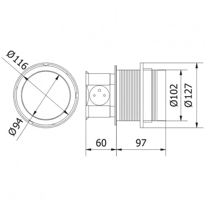 Priza incorporabila in blat Comfort, cu 3 prize Schuko si 2 porturi incarcare USB tip A, finisaj aluminiu [3]