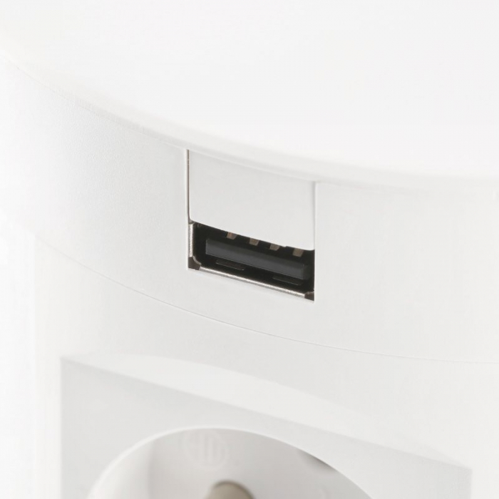 Priza incorporabila in blat Comfort Plus, cu 4 prize Schuko, 2 porturi incarcare USB tip A si 2 porturi RJ45, finisaj alb [3]