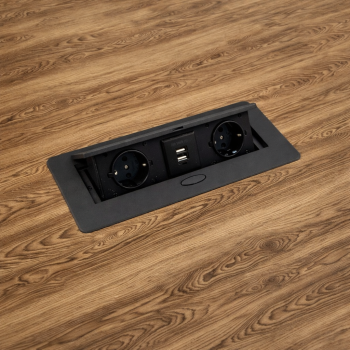 Priză încorporabilă în blat Design Light Kombibox, 2 prize Schuko, 2 USB, negru, 266 x 133 cm [4]