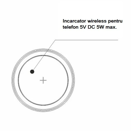 Priză încorporabilă în blat Design Light Multi Box, 4 prize Schuko, USB A + C, 2 x RJ45, încărcător wireless, negru, 268 x 120 mm [7]