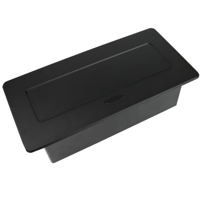 Priza incorporabila in blat dreptunghiulara Kombibox, finisaj negru, 2 prize Schuko, 2 x USB A+C si incarcator incorporat, 266x133 cm [7]
