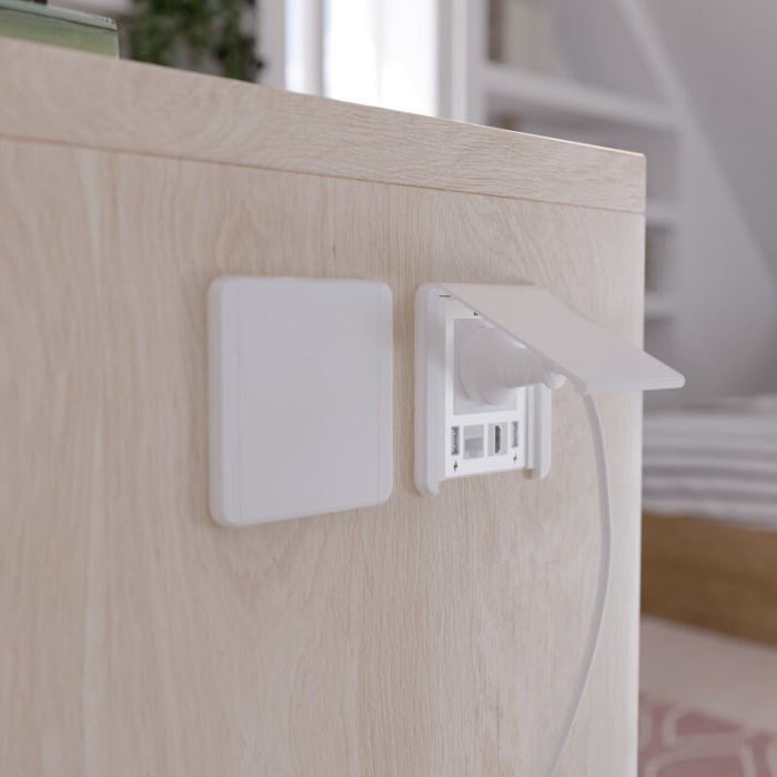 Priză încorporabilă în blat Flip GTV, 1 priză Schuko, 2 x USB A, HDMI, RJ45, alb, 92 x 98 mm [2]
