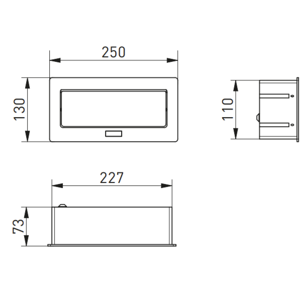 Priza incorporabila in blat Soft, cu 3 prize Schuko, finisaj aluminiu [2]