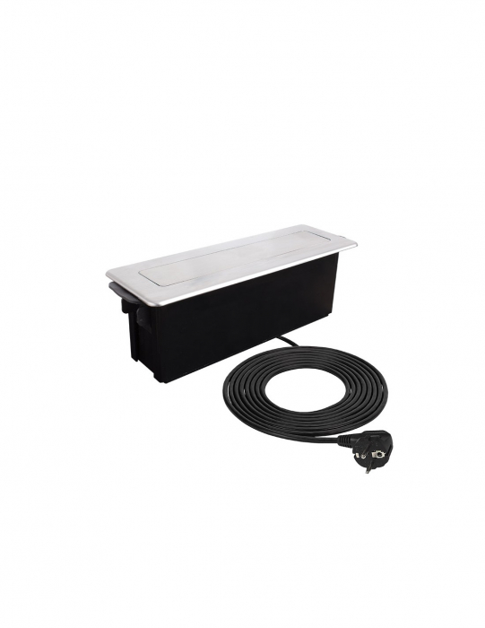 Priza incorporabila pop-up Hop Box cu 3 prize Schuko, 1 port incarcare USB de tip A si un port incarcare USB de tip C pentru telefon [2]