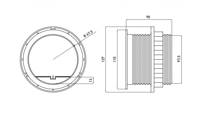 Priza incorporabila rotunda cu 1 priza Schuko si 2 porturi incarcare USB, finisaj argintiu [4]