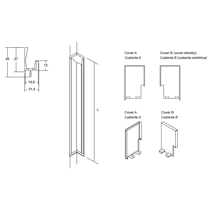 Profil maner Hexxa, finisaj gri metalizat, L:3000 mm [2]