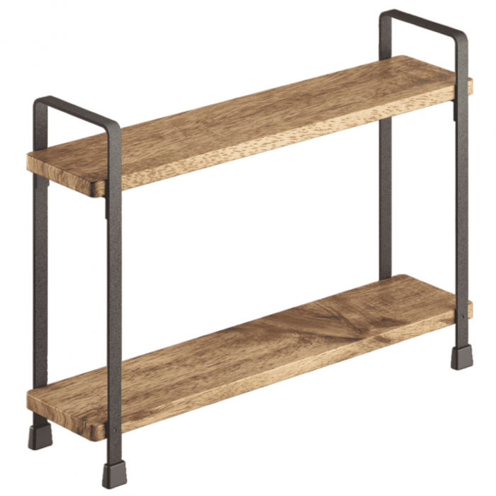 Raft York cu 2 etaje din lemn de acacia, 34x8x23 cm [1]