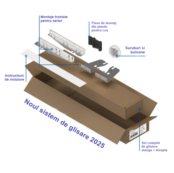 Scurgator de vase tip sertar cu extragere totala, Variant Multi Rejs Full, L:450 mm, finisaj crom, pentru latime exterioara corp 600 mm [7]