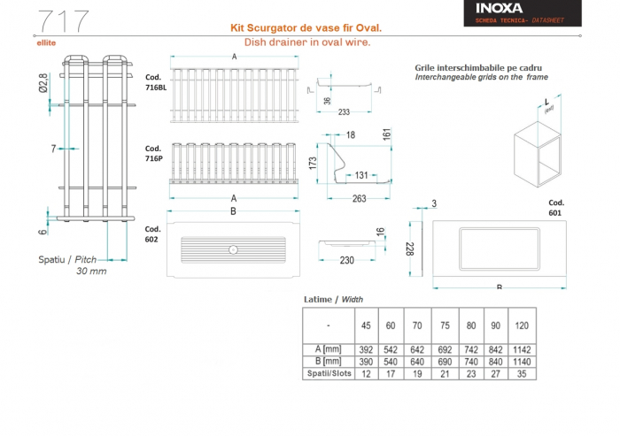 Scurgator Ellite 717 din otel inoxidabil pentru vase montabil in dulap de bucatarie cu dimensiune de 450 mm, finisaj titan [3]
