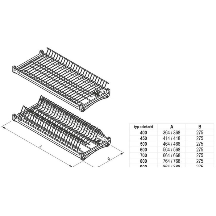 Scurgator pentru vase Variant 3, montabil in dulap de bucatarie cu dimensiune exterioara de 400 mm [5]