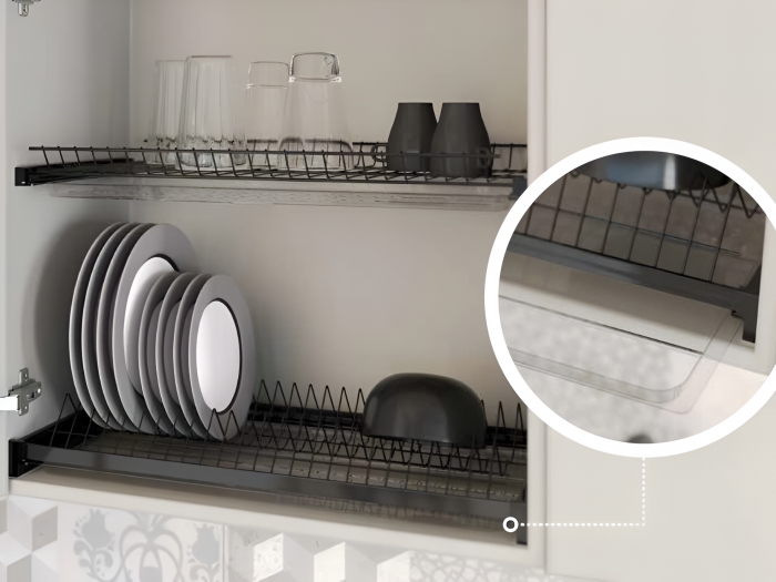 Scurgator pentru vase Variant 3, montabil in dulap de bucatarie cu dimensiune exterioara de 700 mm [3]
