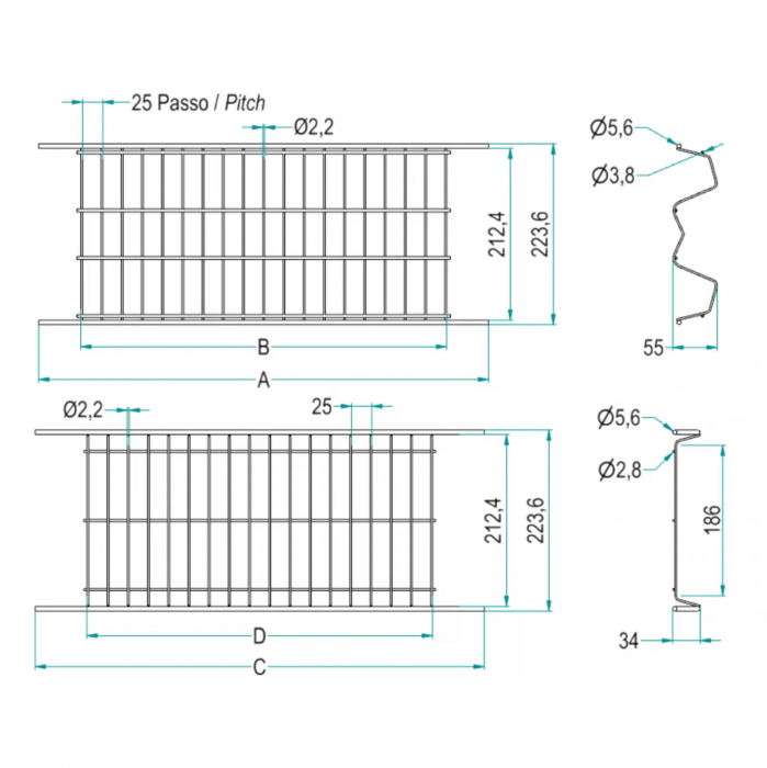 Scurgator, picurator vase, model 701, din otel, pentru latime exterioara corp 800 mm, finisaj gri aluminiu [7]