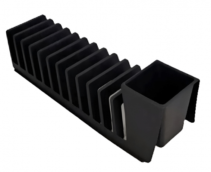 Scurgator tacamuri si 12 farfurii, negru cosmos, 37.5x11.5x10.5 cm [2]