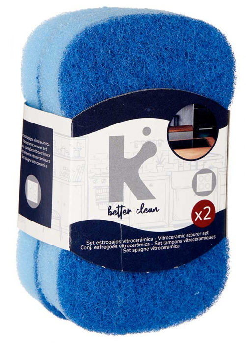 Set 2 bureti anti-zgarieturi pentru curatare plita, albastru [2]