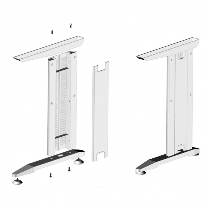 Set 2 picioare birou, finisaj argint, H:735 mm [7]