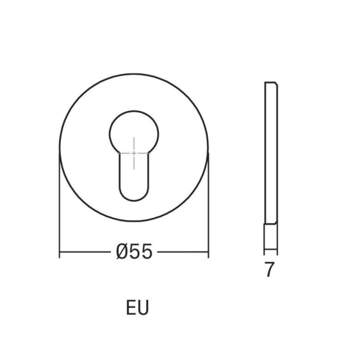 Set 2 rozete rotunde pentru ușă cu cilindru Brooklyn Viefe, bronz periat, D:55 mm [2]