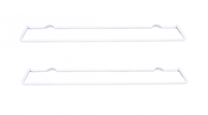 Set 2 suporturi capace oale Tapa, montabil pe usa dulap bucatarie, 34 x 5 cm, alb [2]