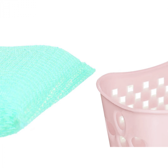 Set 3 bureti curatare cu suport plastic, roz [2]
