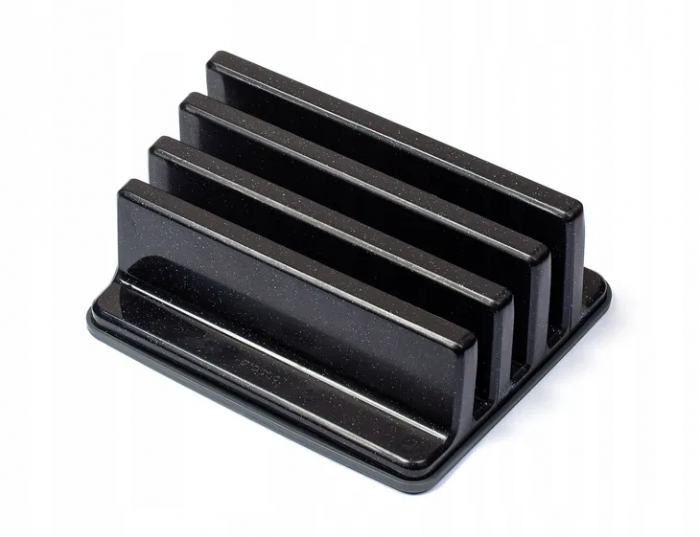 Set 3 tocatoare din plastic antiderapante S, M, L, cu suport, negru cosmos [8]