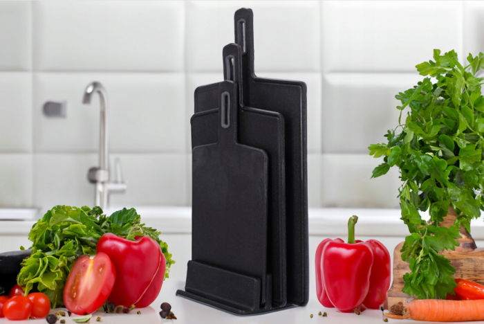 Set 3 tocatoare Vegana S, M, L, cu suport, negru cosmos [6]