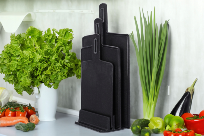 Set 3 tocatoare Vegana S, M, L, cu suport, negru cosmos [7]