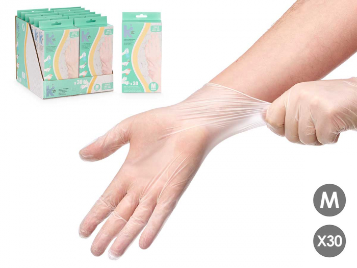 Set 30 manusi nitril marimea M, transparent [2]