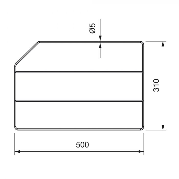 Set 4 separatoare pentru dulapuri si rafturi 8937711, cromate, 500x310 mm [7]