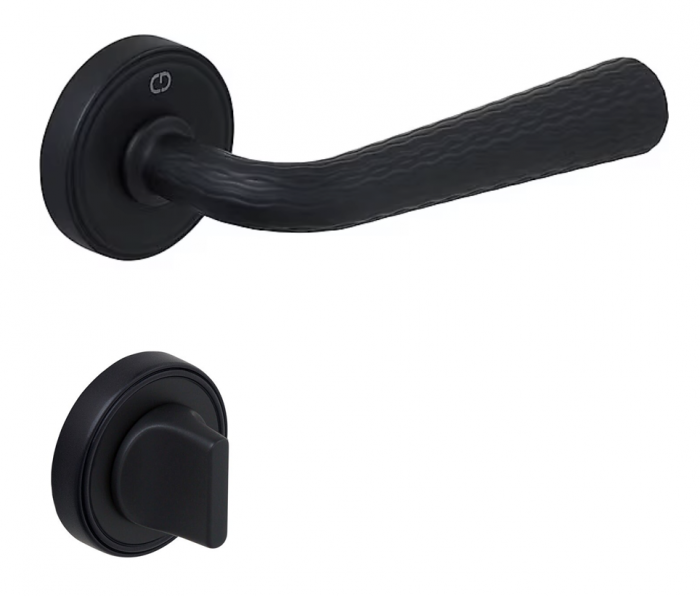 Set maner usa baie Lina, cu rozeta rotunda, finisaj negru mat CB [1]
