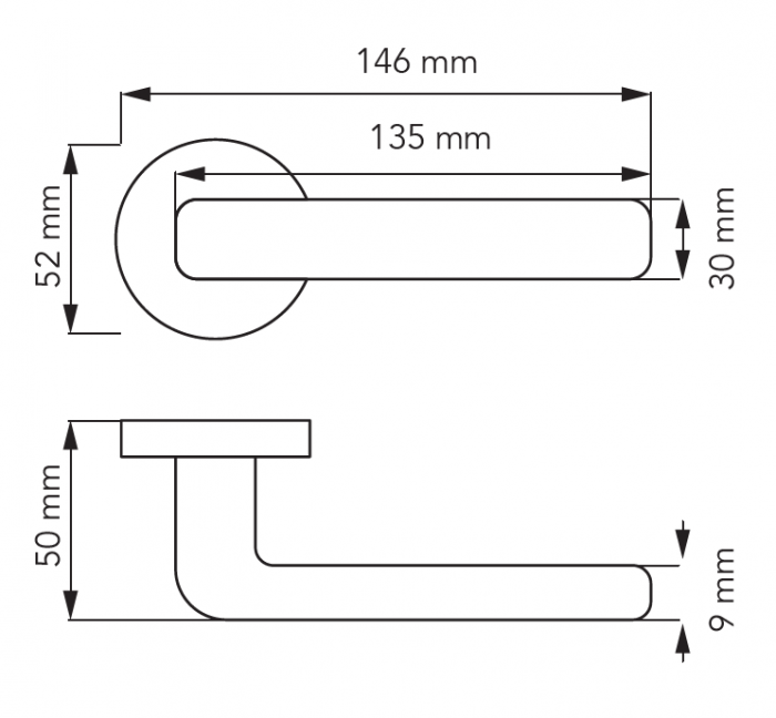 Set maner usa camera Ova, cu rozeta rotunda, finisaj negru mat CB [2]